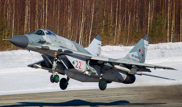 The MiG-29SMT, with enlarged fuel tank stored in a dorsal hump, increased air-to-ground capability with more powerful targeting radar and increased weapons load, and more powerful engines. (Alex Beltyukov)